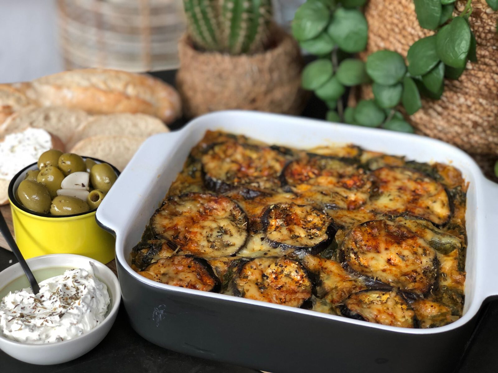 vegetarische lasagne met aubergine en spinazievegetarische lasagne met aubergine en spinazie-image