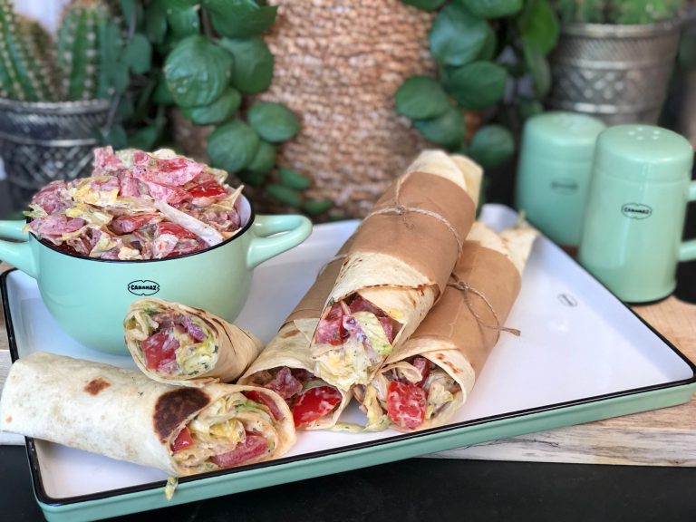 BLT wraps met spek, tomaat en ijsbergsla blt wraps