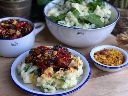 Paksoi stamppot met Indische spek