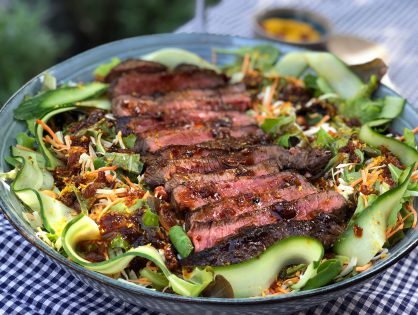 Biefstuk salade met Aziatische dressing