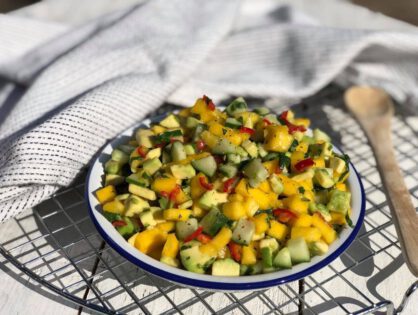 Pittige mango salsa met rode peper