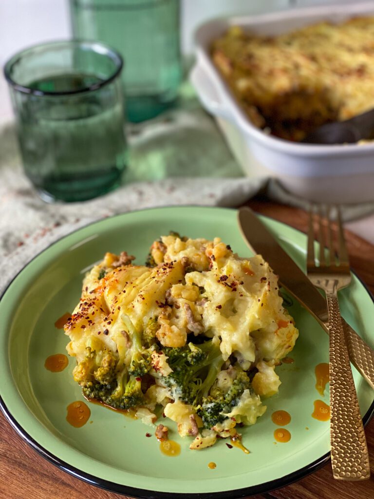 broccoli ovenschotel met gehakt en Boursin