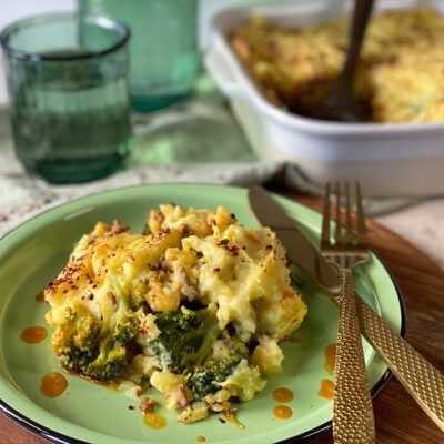 broccoli ovenschotel met gehakt en Boursin