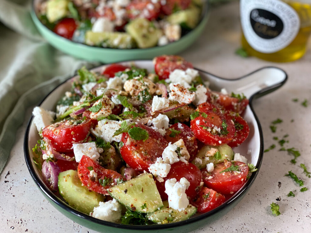 simpele Griekse salade met feta