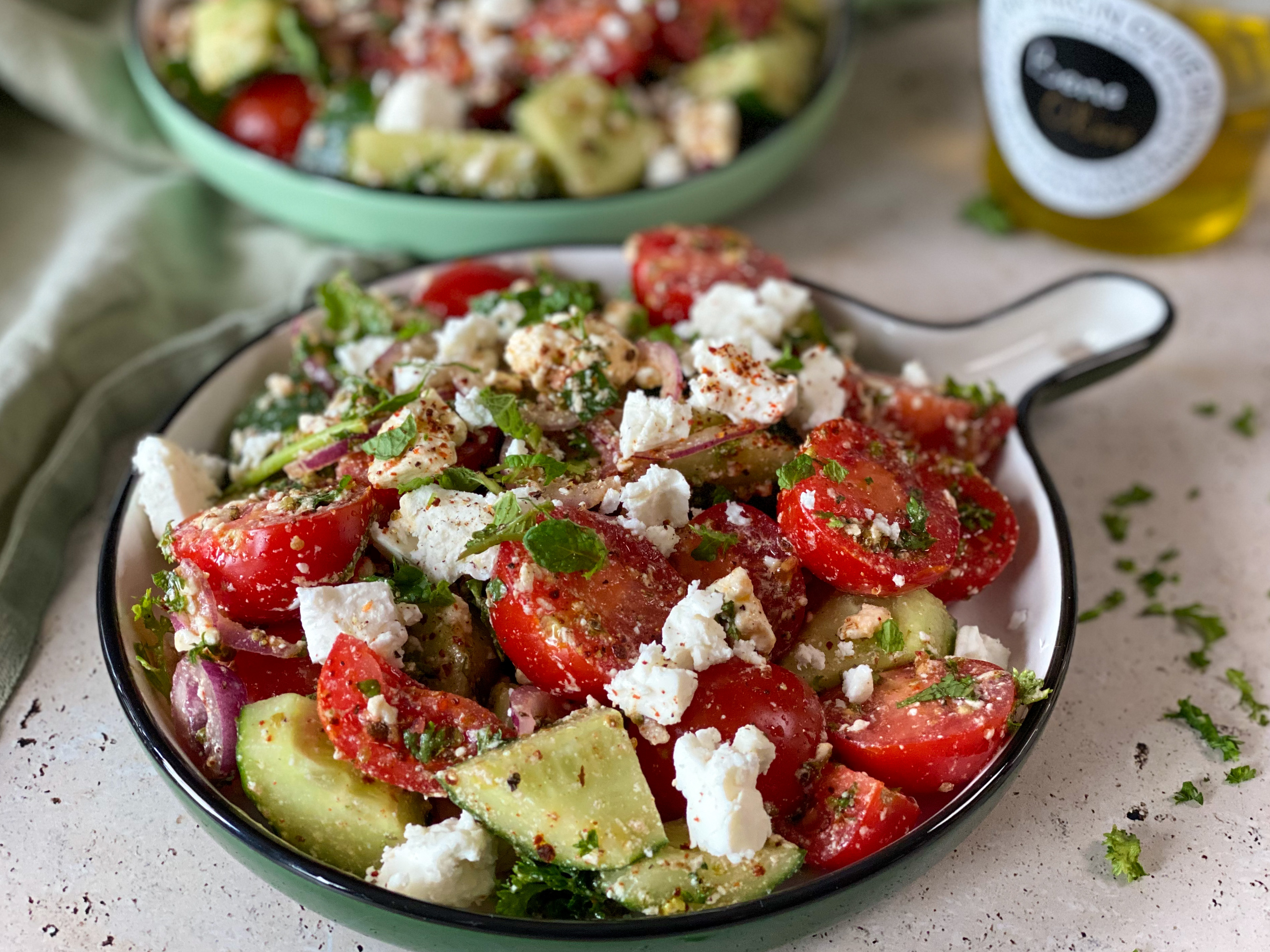 Agnes Gray Observatie klap Simpele Griekse salade met feta - Familie over de kook