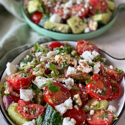 simpele Griekse salade met feta