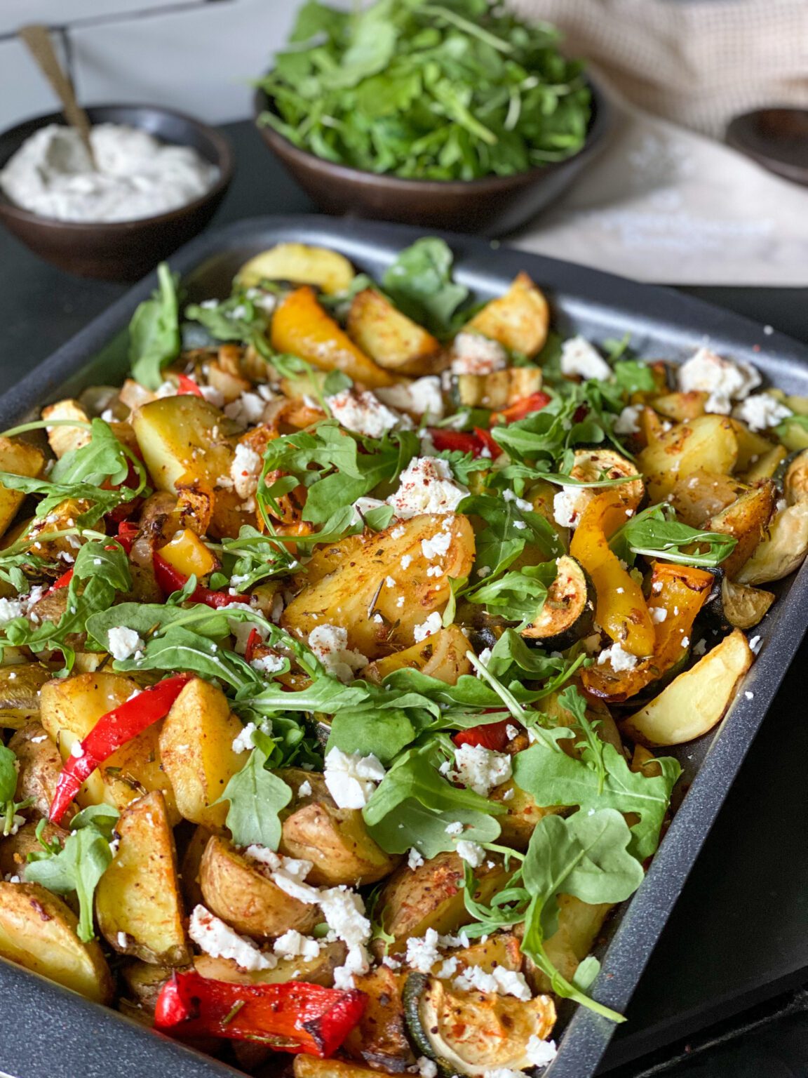 Vegetarische Traybake Met Aardappel En Groenten Familie Over De Kook 1488