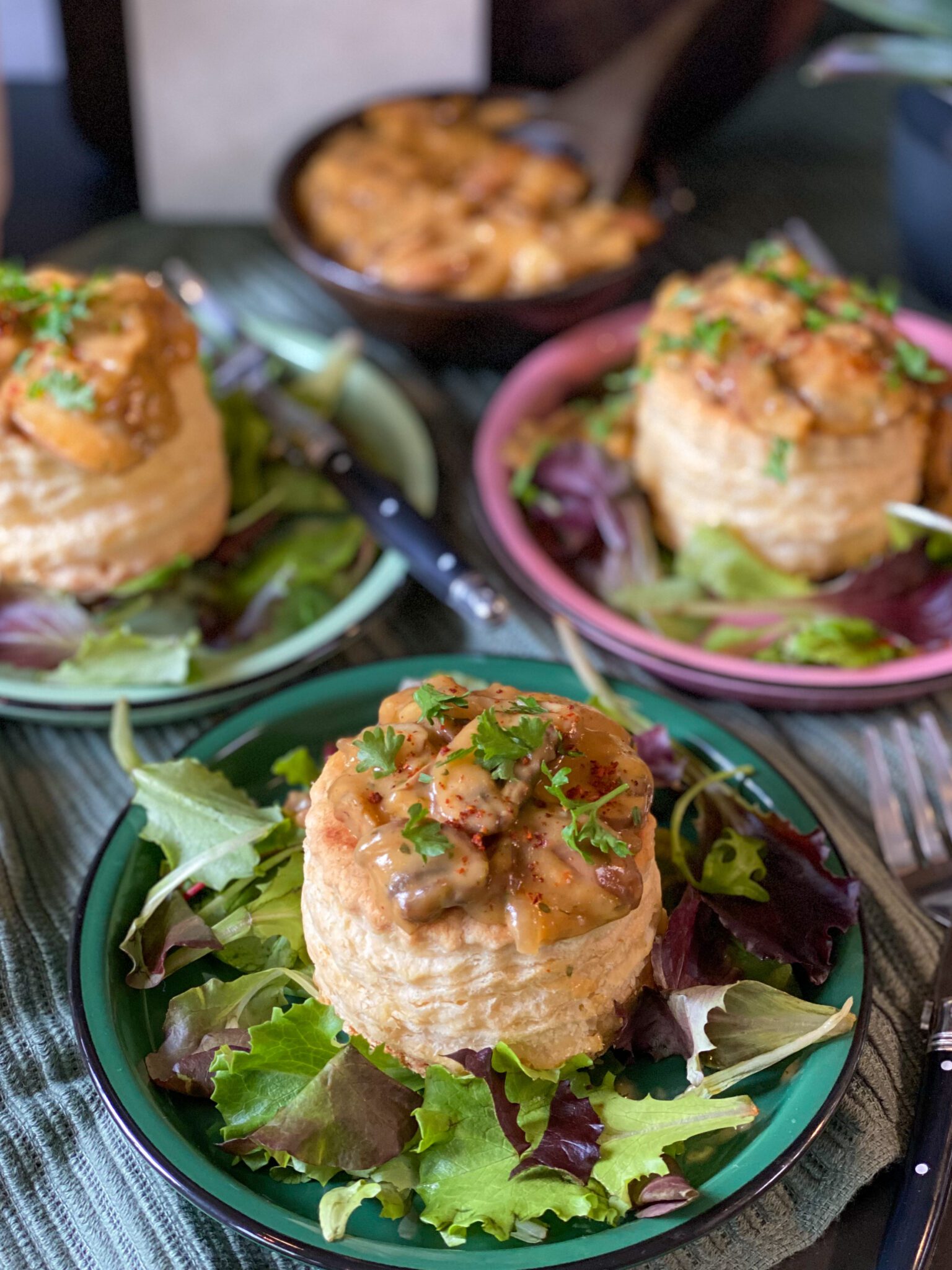 Pasteitjes met vegan champignon ragout - Familie over de kook