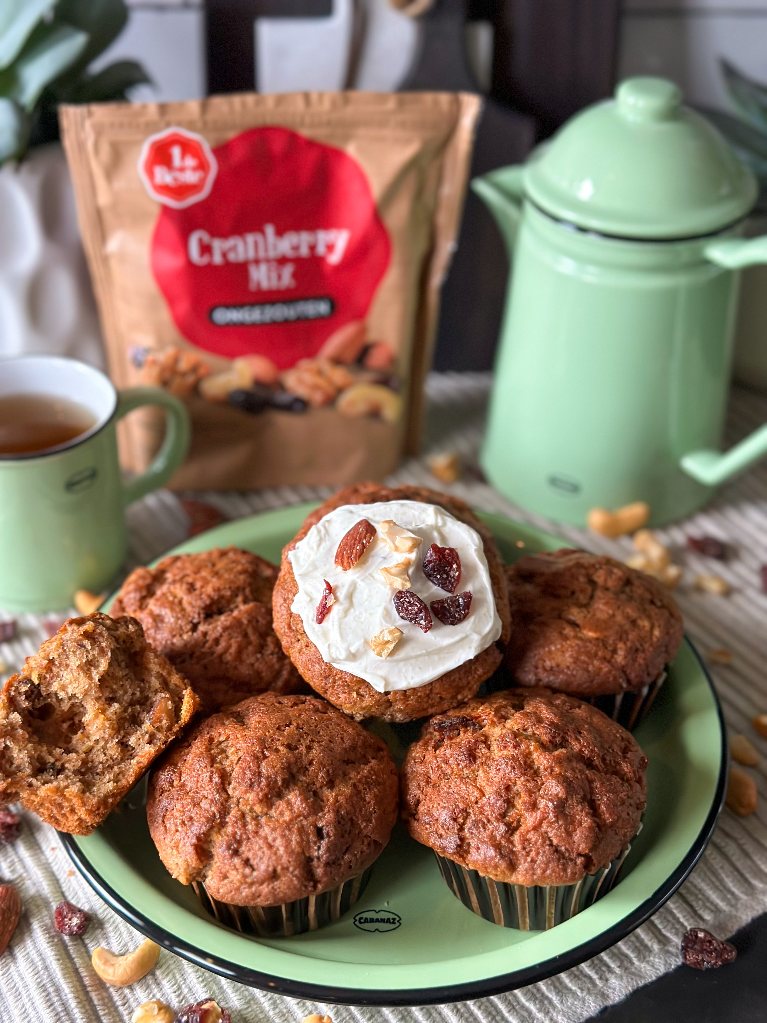 luchtige muffins met wortel en appel