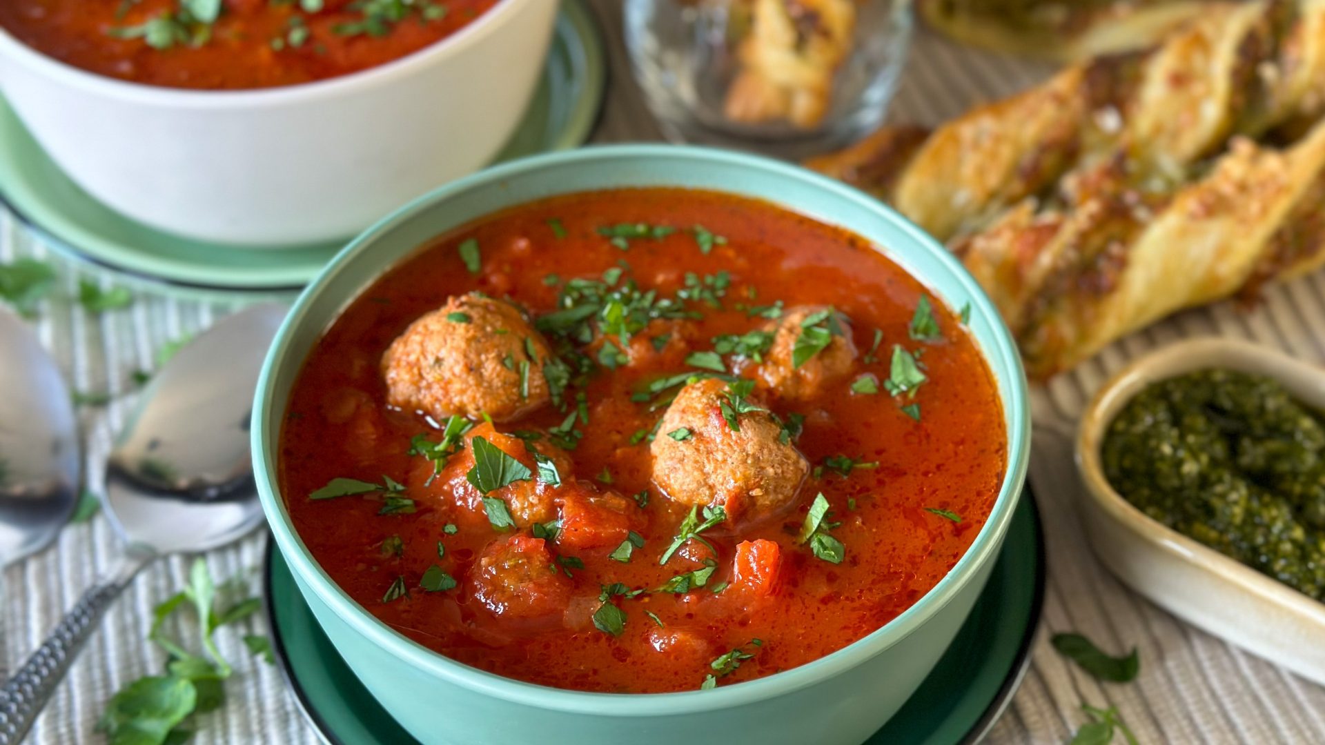Tomatensoep met chipotle en balletjes