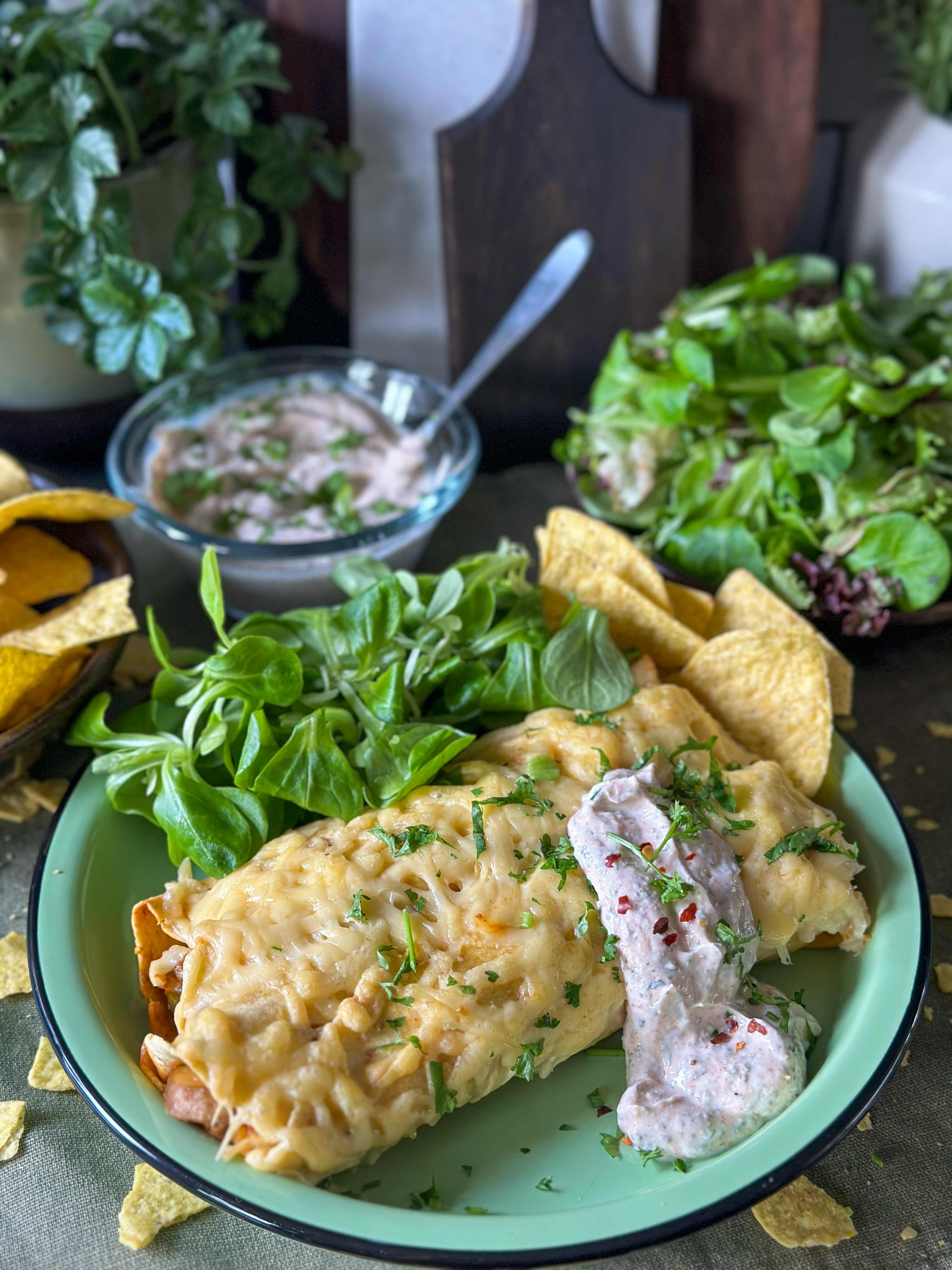 wraps met kruidig gehakt uit de oven