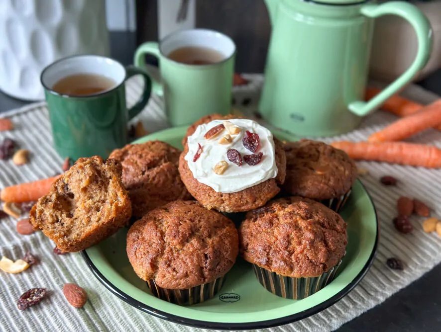 recepten met seizoensgroenten maand januari: luchtige muffins met wortel en appel