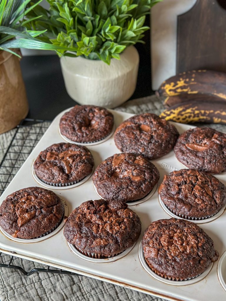 chocolade muffins met banaan vegan 