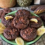 vegan chocolade muffins met banaan