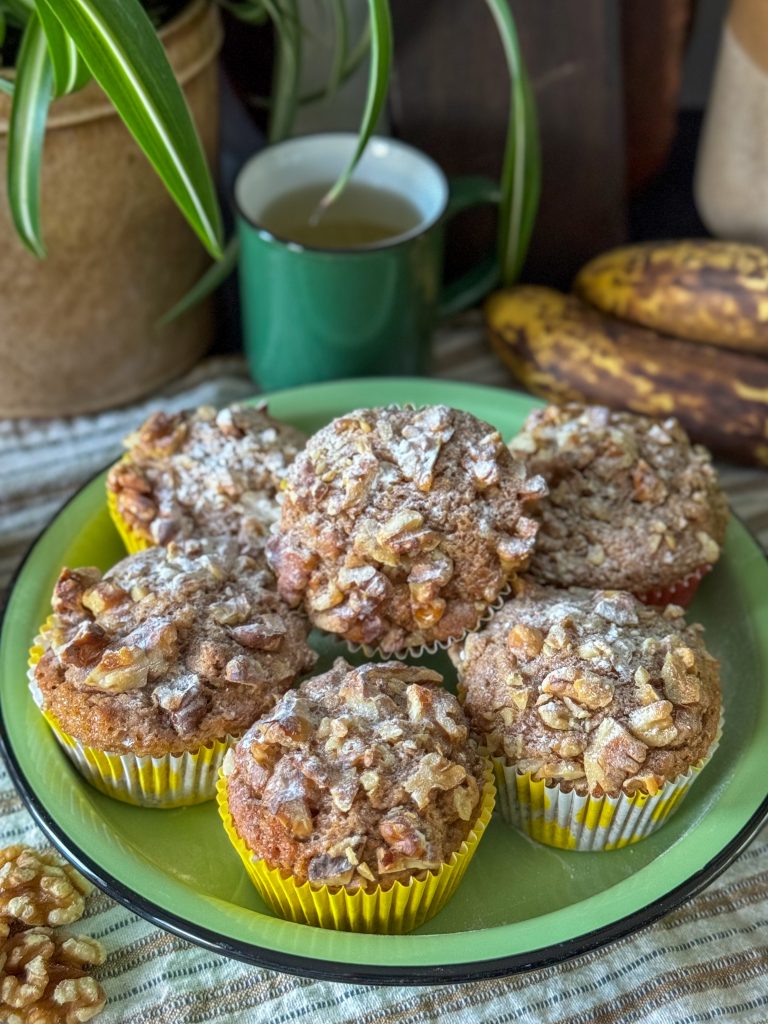 muffin met banaan en walnoten 