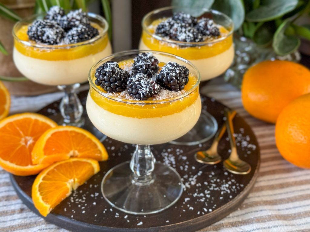 panna cotta met sinaasappel