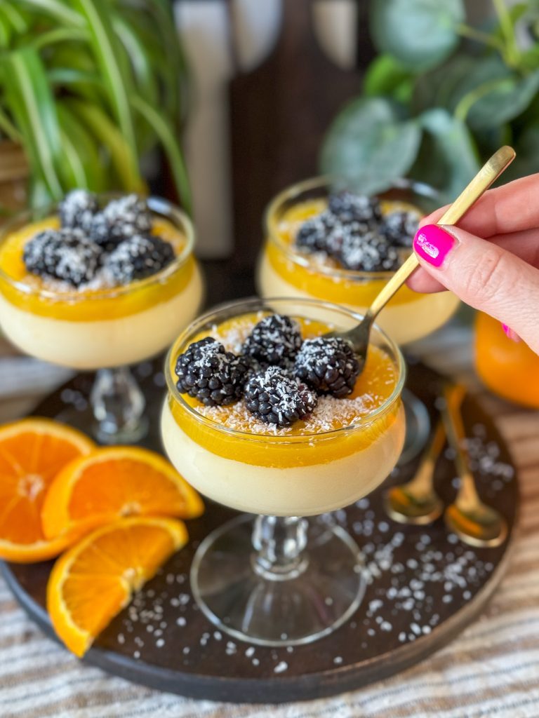 lactose vrije panna cotta met sinaasappel