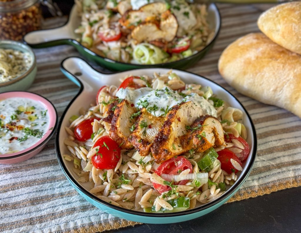 orzo salade met gegrilde kip