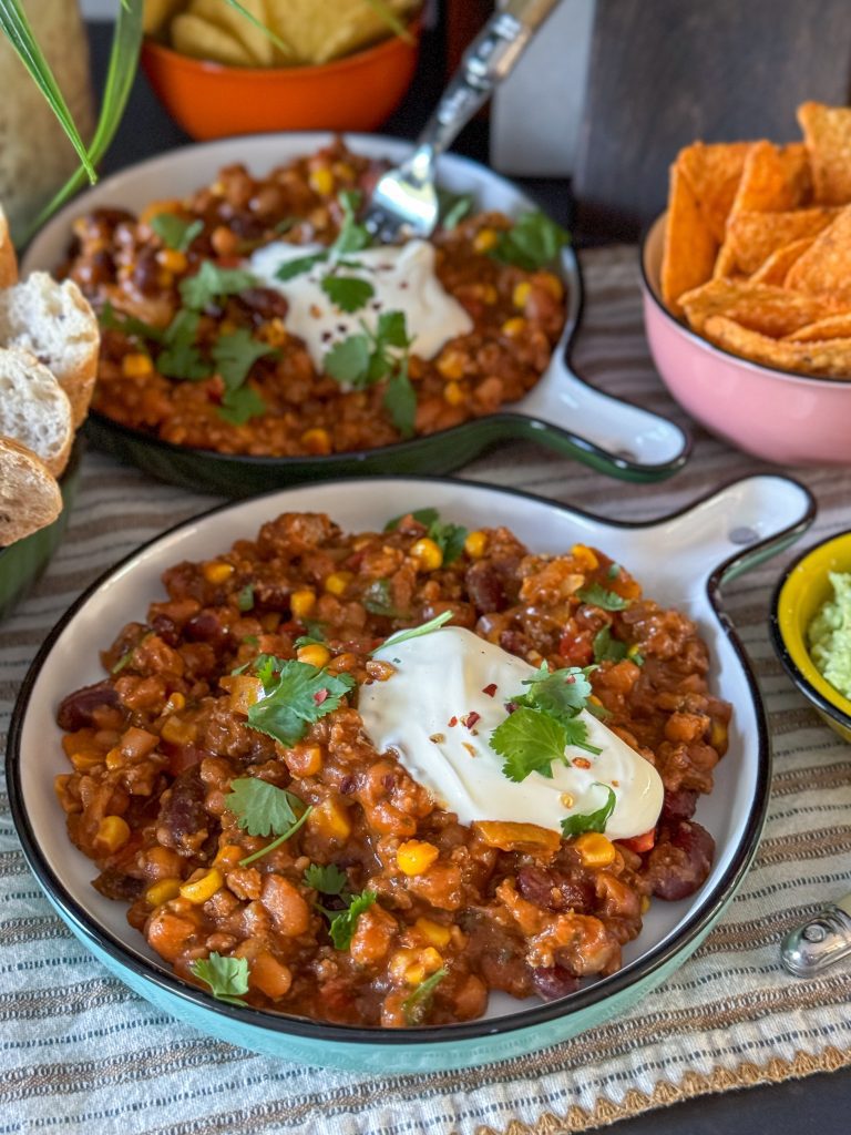 chili met gehakt en bonen