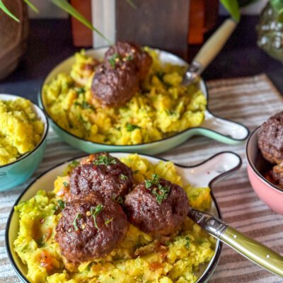 spruitjes stamppot met kerrie en gehaktballetjes