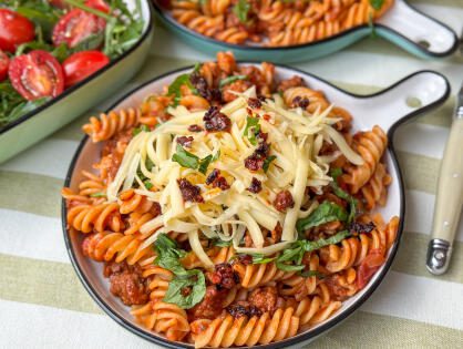 Pasta met crispy chili olie
