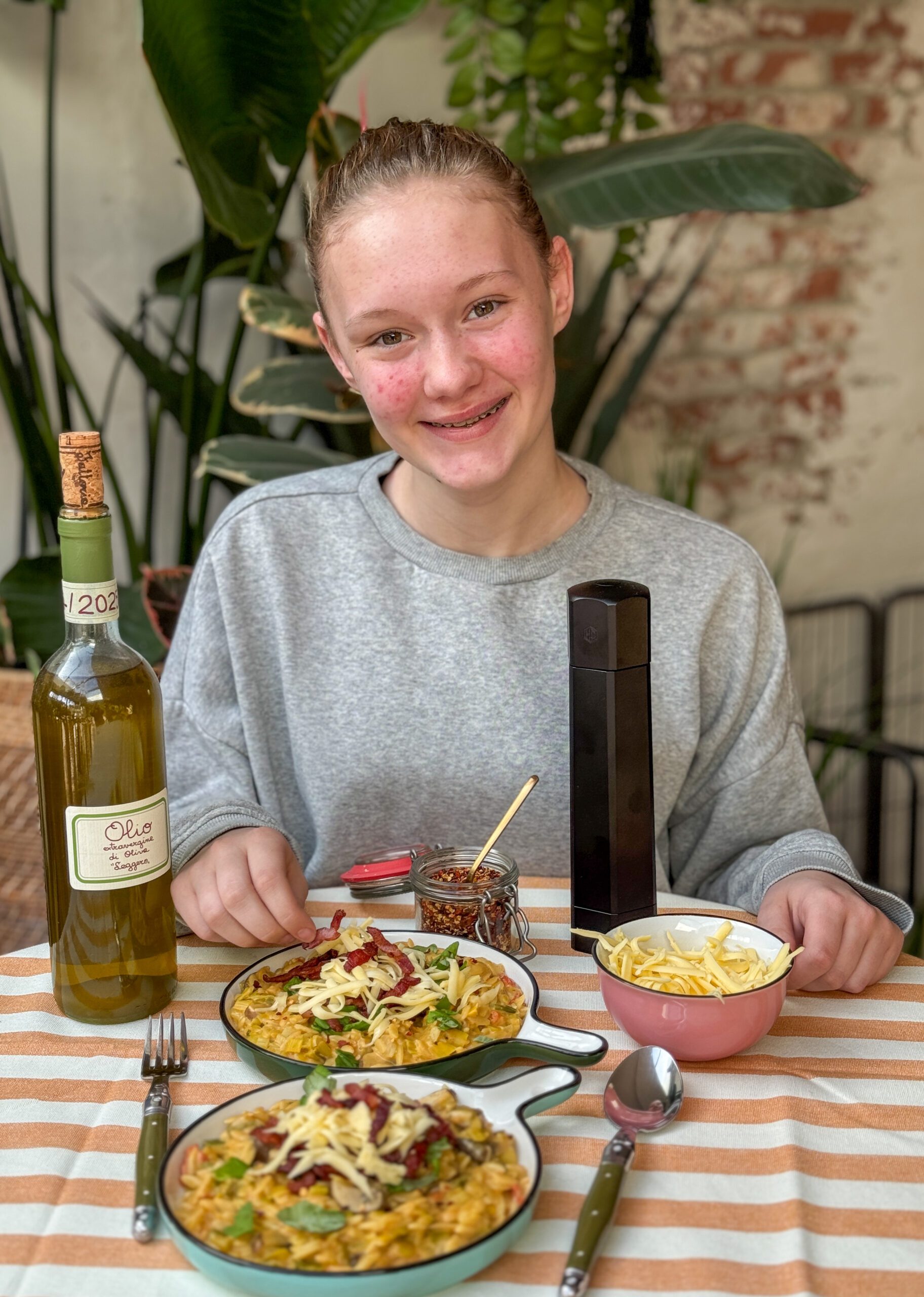 Romige orzo met Boursin en prei