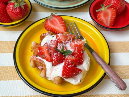 Wafels met aardbeien - zomers en makkelijk toetje
